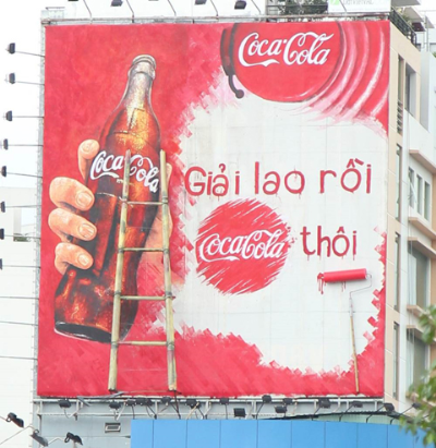Coca Cola tung quảng cáo bằng billboard sơn dầu độc đáo